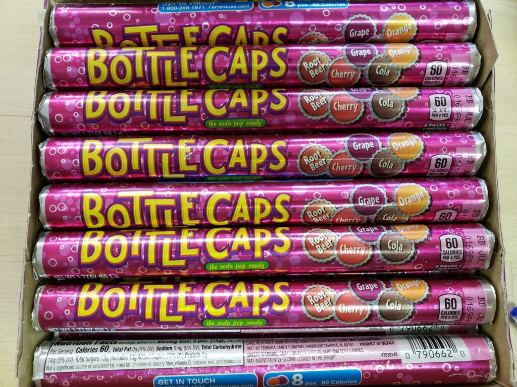 Bottle Caps Roll 50g Crowsnest Candy Company