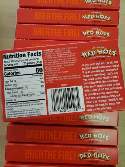 red hots box back