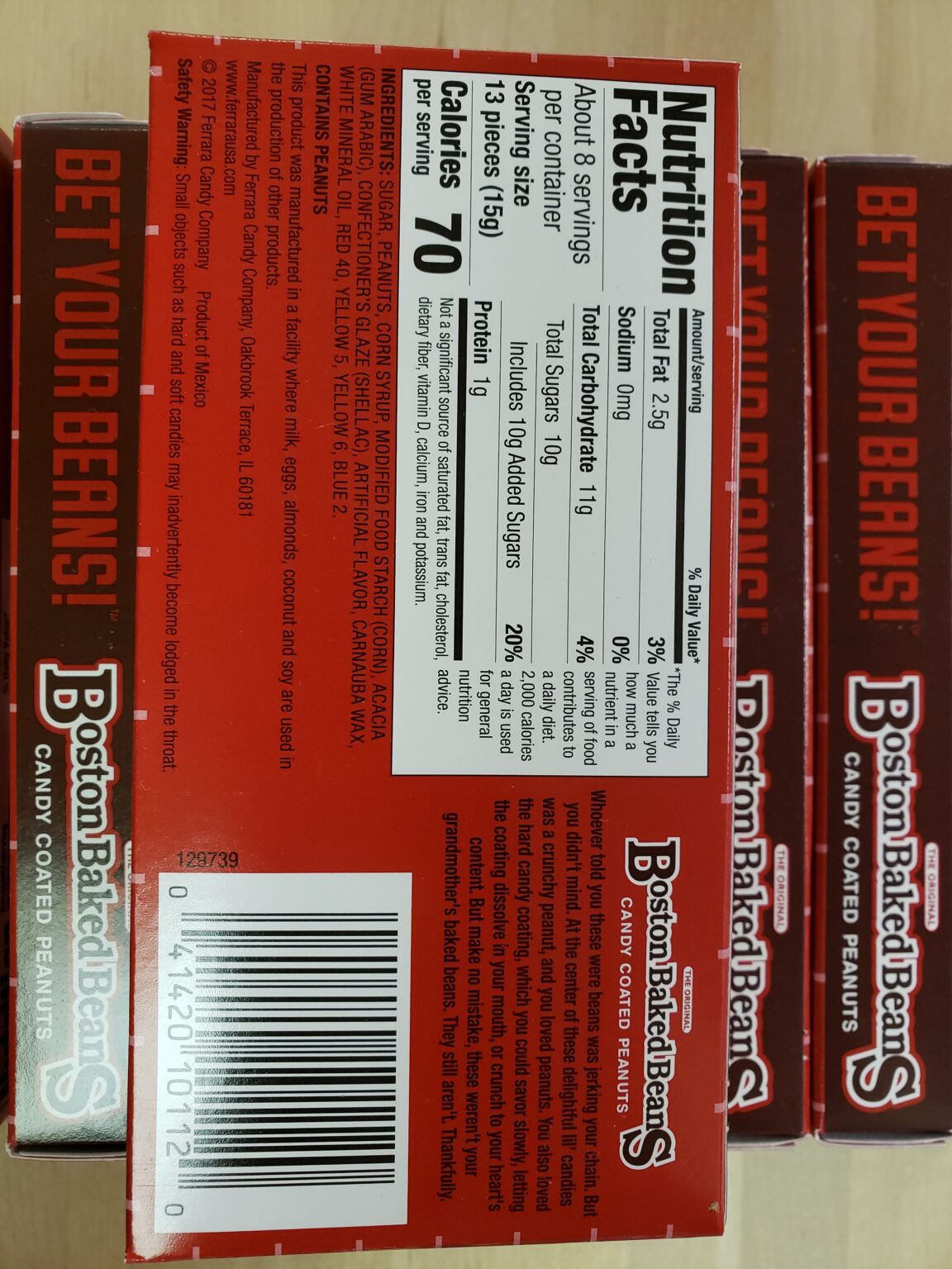 Boston Baked Beans Theatre Box 127g Crowsnest Candy Company