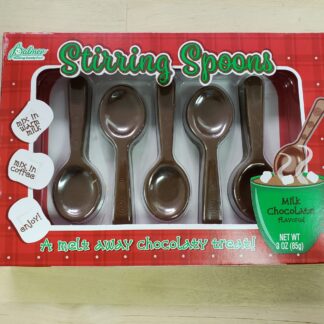 milk chocolate stirring spoons