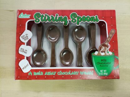 milk chocolate stirring spoons