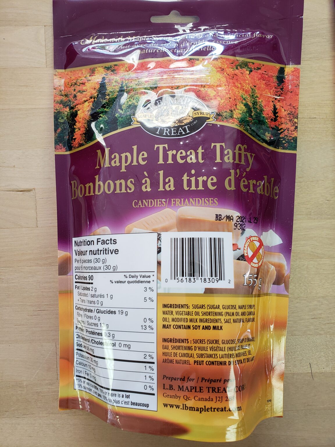 Maple Taffy Candy Bags 155g Crowsnest Candy Company