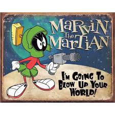 Tin Sign Marvin the Martian 16"x12.5" 290g