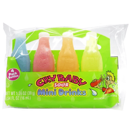 Cry Baby Sour Mini Drinks Wax Bottles 4 pk 39g