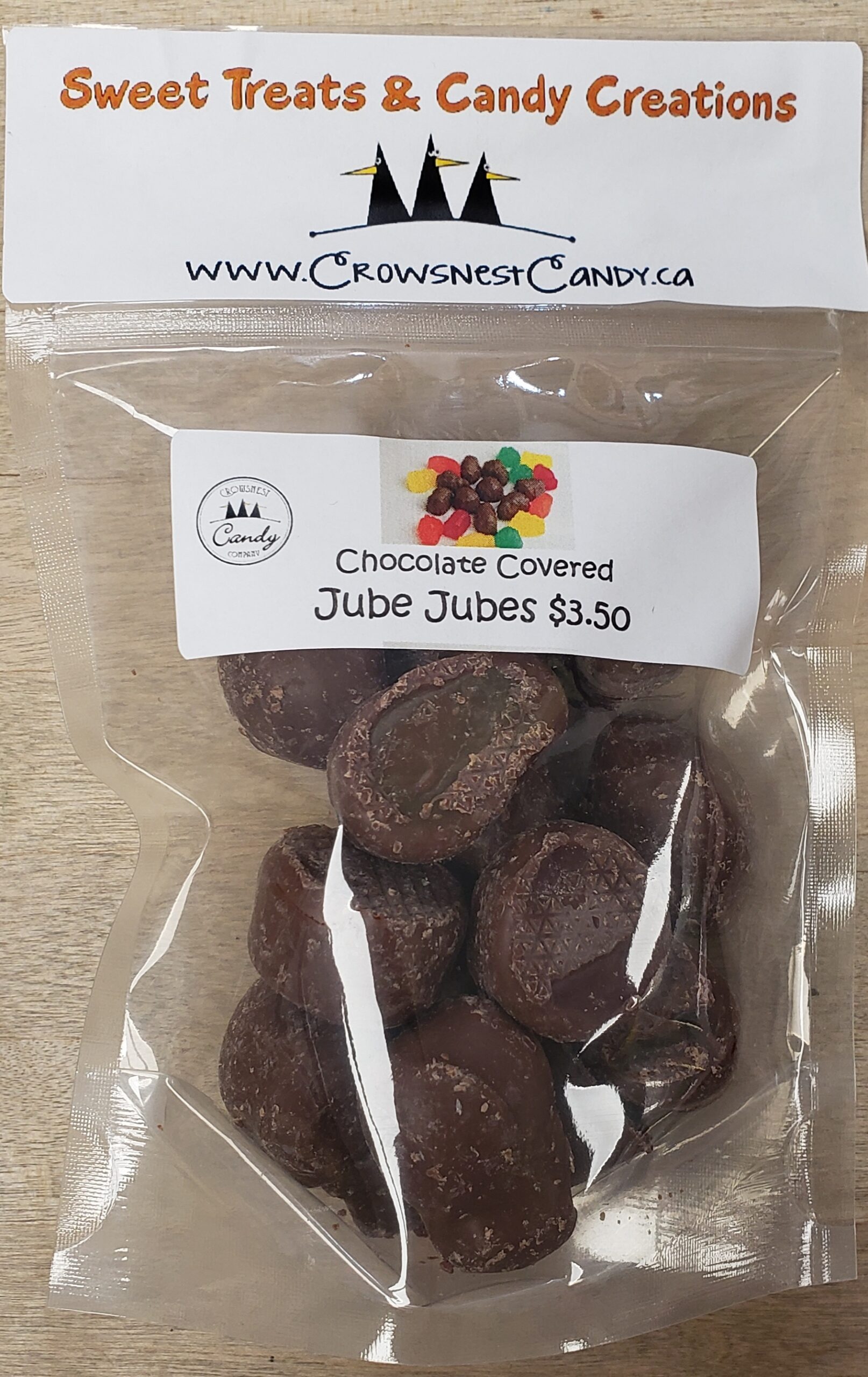 Chocolate Covered Jujubes 100g Crowsnest Candy Company