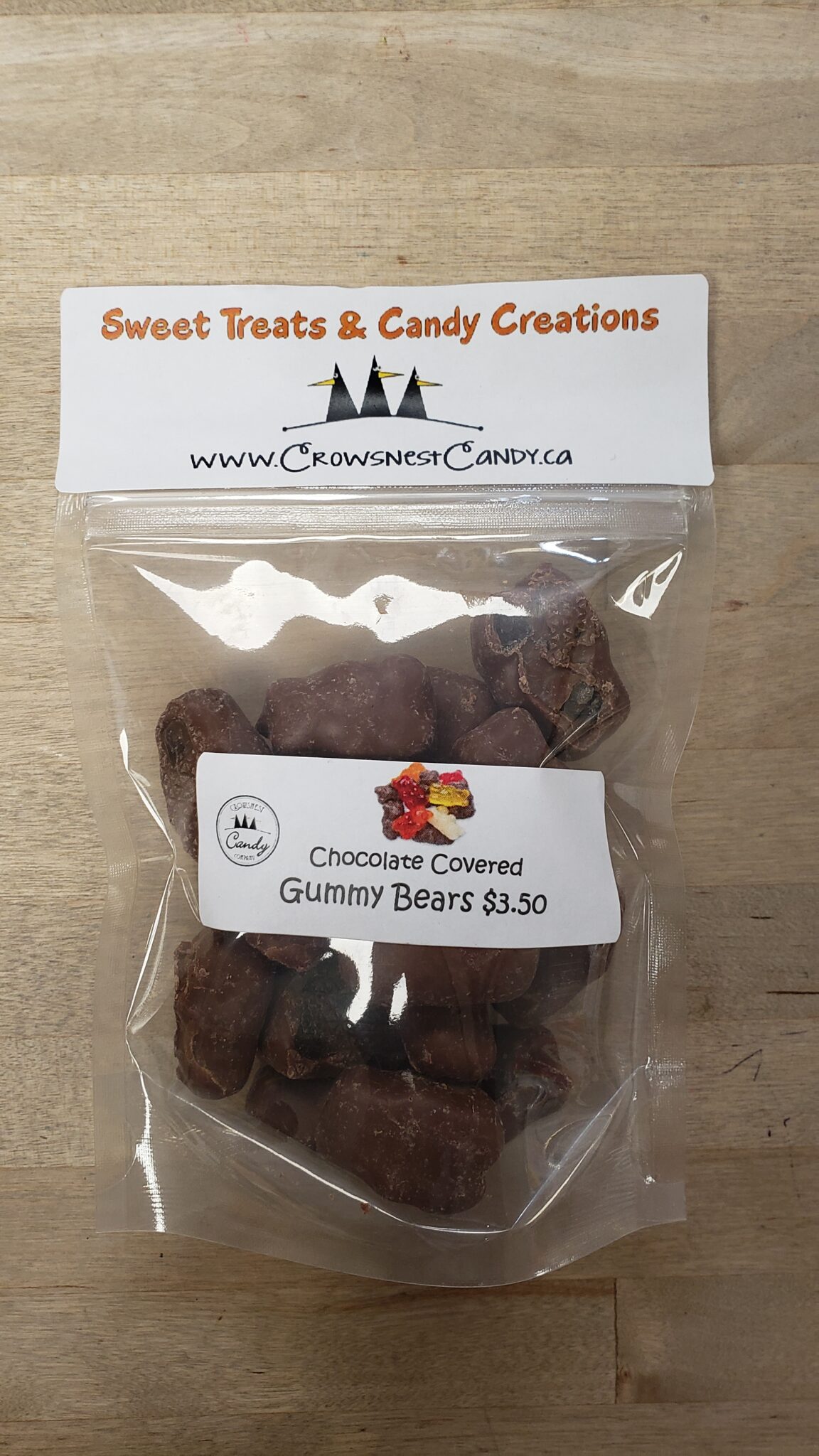 Chocolate Covered Gummy Bears 100g Crowsnest Candy Company