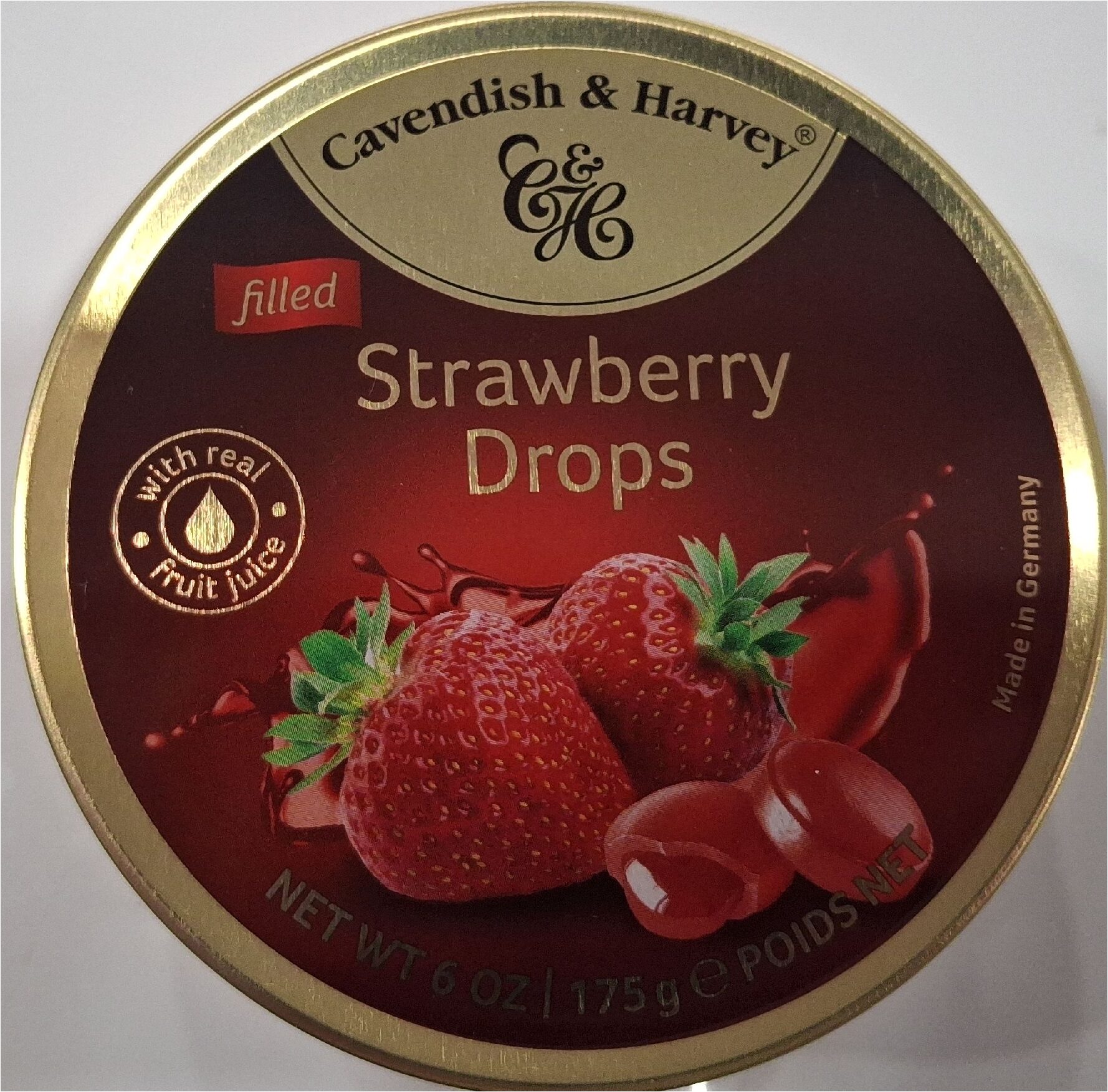 Cavendish & Harvey Filled Strawberry Drops 175g