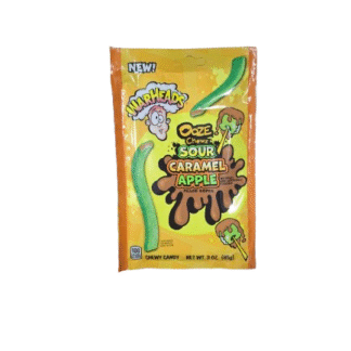 Warheads Ooze Chewz Sour Caramel Apple filled Ropes 85g