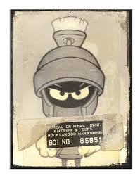Tin Sign Marvin the Martian Mug Shot 21cm x 27.5cm 137g