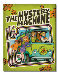 Tin Sign The Mystery Machine  16"x12.5" 290g